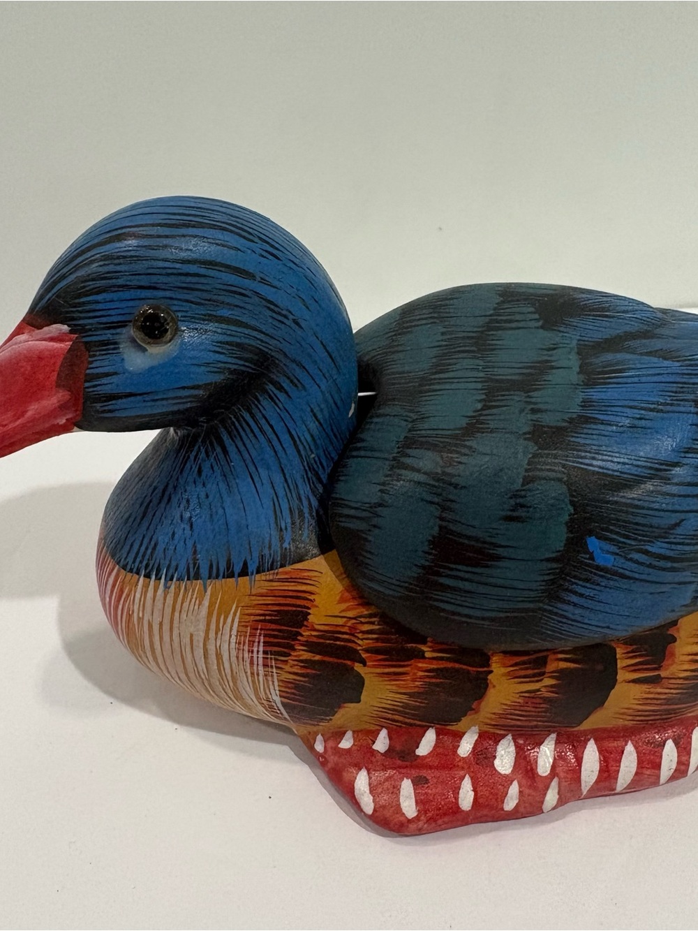 Vintage 6" Hand-Painted Ceramic Mallard Duck  Trinket Box Lidded Figurine - Picture 3 of 7